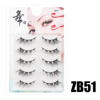 New 5pairs Winged Lashes Mink Fluffy False Eyelashes Beauty Korean Natural Eyelashes Make up Eyelash Strands