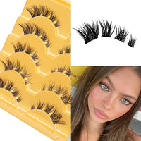 New 5pairs Winged Lashes Mink Fluffy False Eyelashes Beauty Korean Natural Eyelashes Make up Eyelash Strands