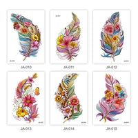 Festiva Handpainted Style Flower Feathers Temporary Tattoo Sticker Body Art Plumage Tatto Disposable Make Up tatouage temporaire