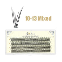 NATUHANA Fish Tail shape Eyelash Extension 3D/12D Effect Premade Russian Volume Fans Individual Faux Mink Eyelashes for Make Up