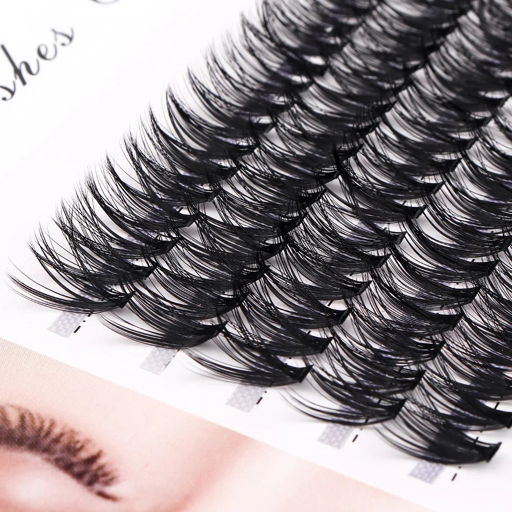 Individual Imitation Mink Eyelash Extensions for Make Up, Natural Thick Lashes, 1Box, 100 Bundles, 10, 20, 30D