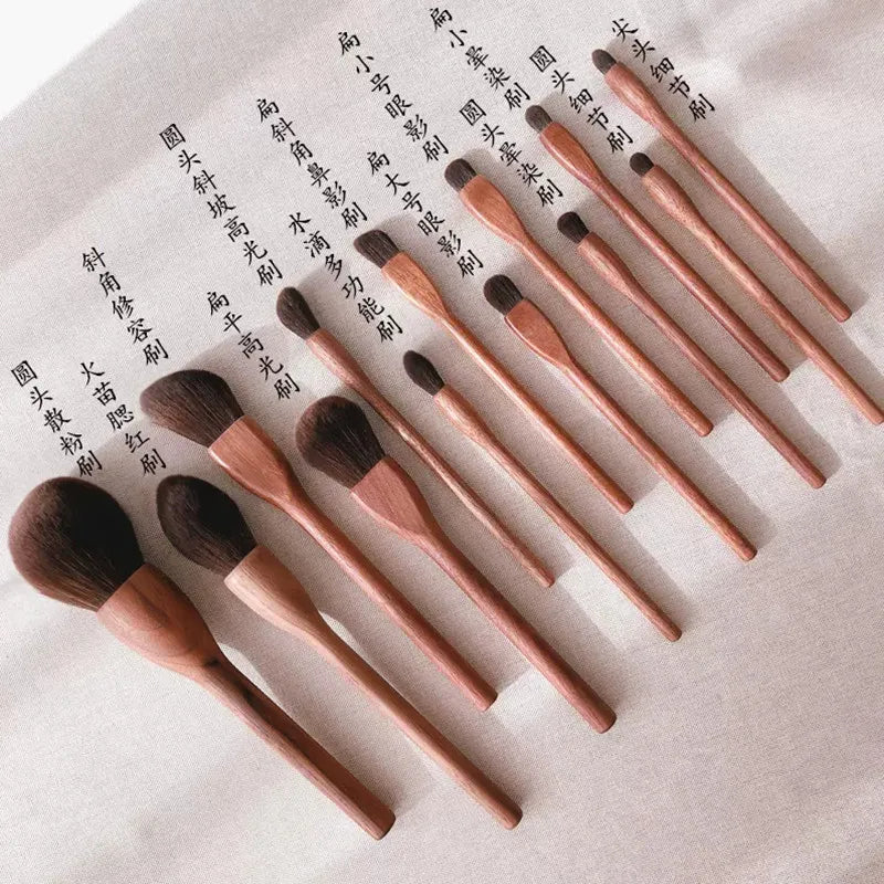 Chinese Vintage Style Makeup Brushes Set Cosmetic Powder Blush Foundation Sculpting Eye Shadow Professional Beauty Make Up Brush