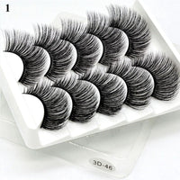 New 5pairs Winged Lashes Mink Fluffy False Eyelashes Beauty Korean Natural Eyelashes Make up Eyelash Strands