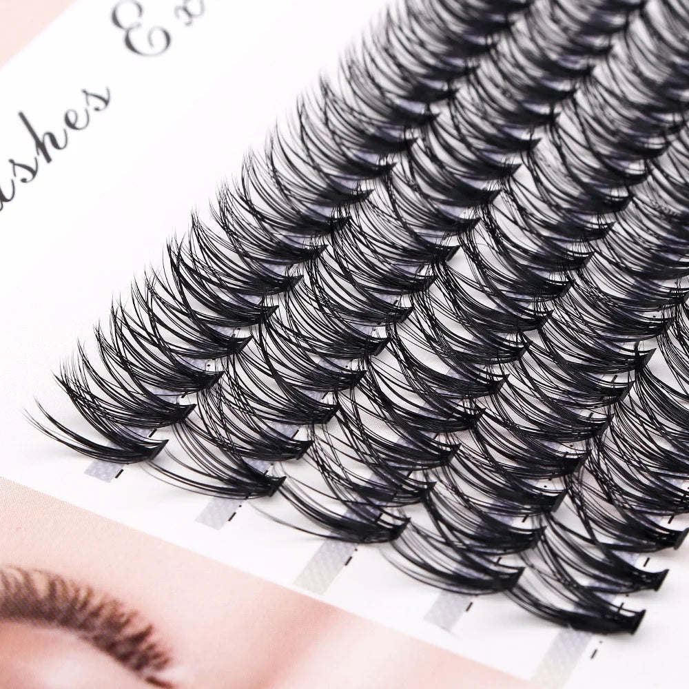 Individual Imitation Mink Eyelash Extensions for Make Up, Natural Thick Lashes, 1Box, 100 Bundles, 10, 20, 30D