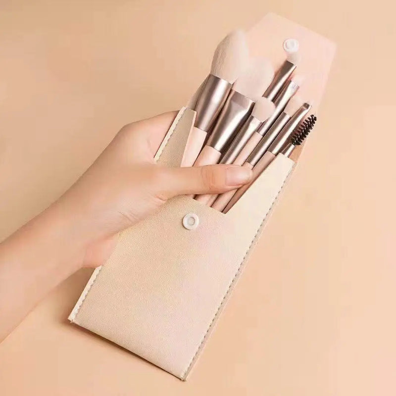 8Pcs Eyeshadow Portable Makeup Brushes Set Soft Fluffy Brushes Blush Powder Shadow Foundation Blending Concealer Make Up Tool