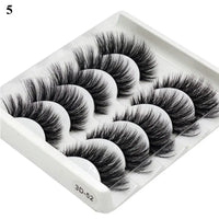 New 5pairs Winged Lashes Mink Fluffy False Eyelashes Beauty Korean Natural Eyelashes Make up Eyelash Strands