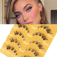 New 5pairs Winged Lashes Mink Fluffy False Eyelashes Beauty Korean Natural Eyelashes Make up Eyelash Strands