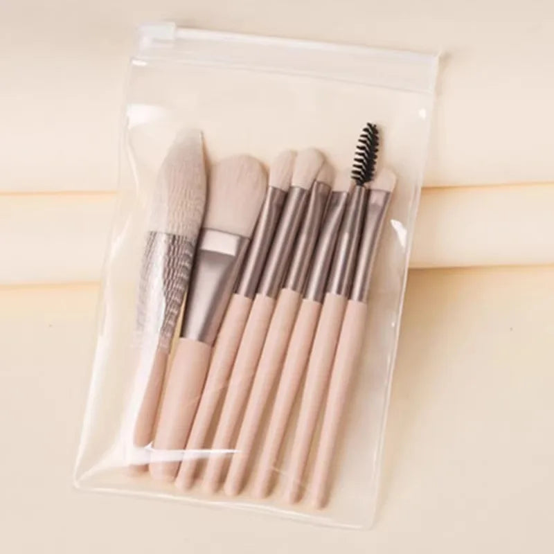 8Pcs Eyeshadow Portable Makeup Brushes Set Soft Fluffy Brushes Blush Powder Shadow Foundation Blending Concealer Make Up Tool